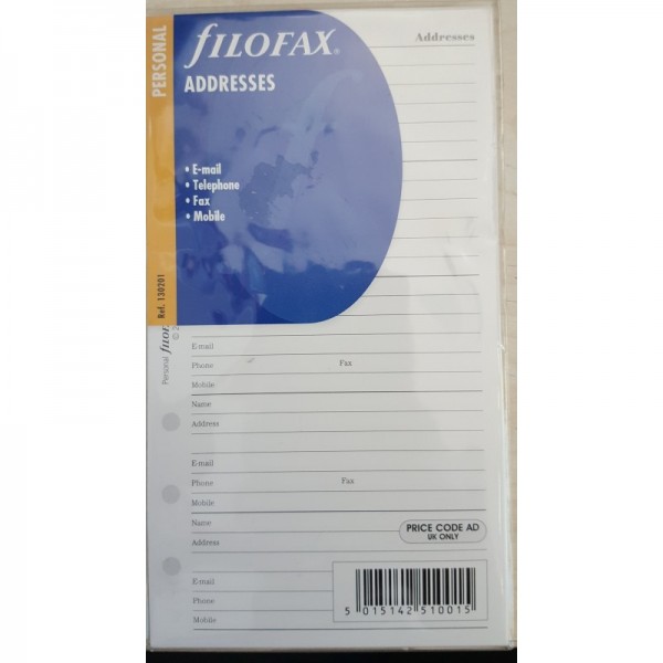 FILOFAX PERSONAL ADDRESSES