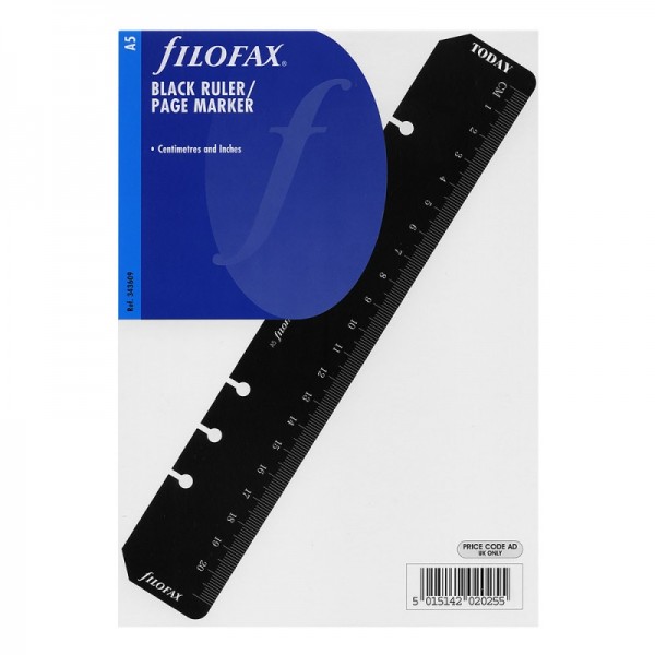 FILOFAX A5 BLACK RULER / PAGE MARKER